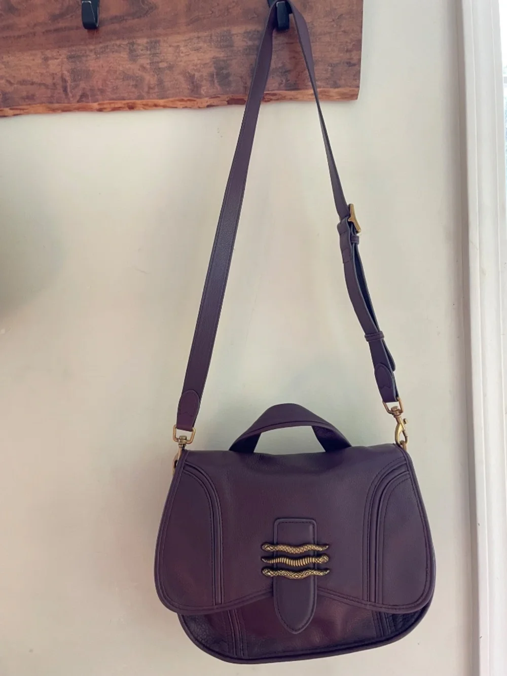 Aimee Kestenberg Fierce & Fab Leather Saddle Bag In Oxblood EUC